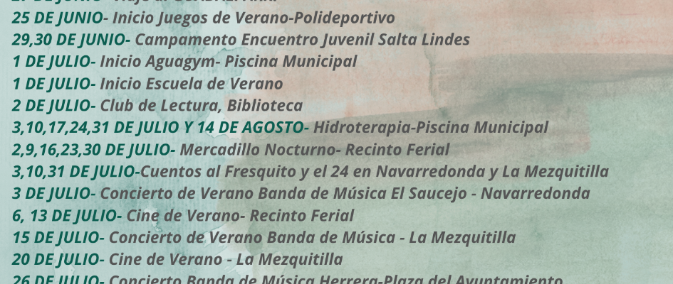 ACTIVIDADES DE VERANO 2026