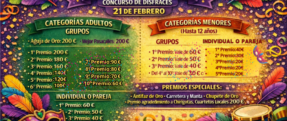 CARTEL PREMIOS CARNAVAL 2026